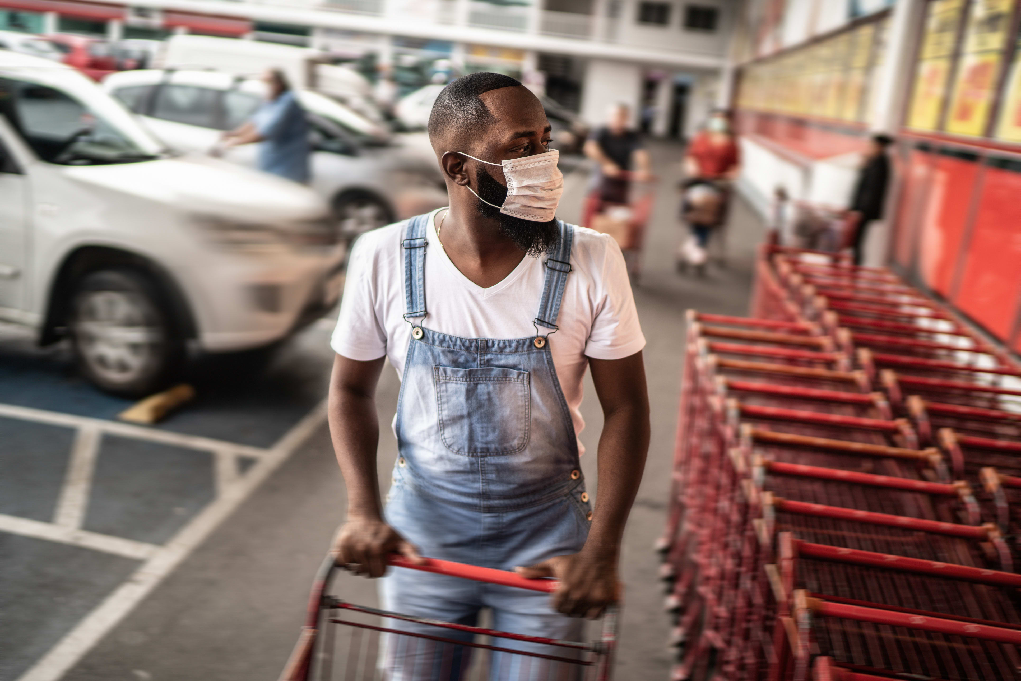 shopper wearing a mask