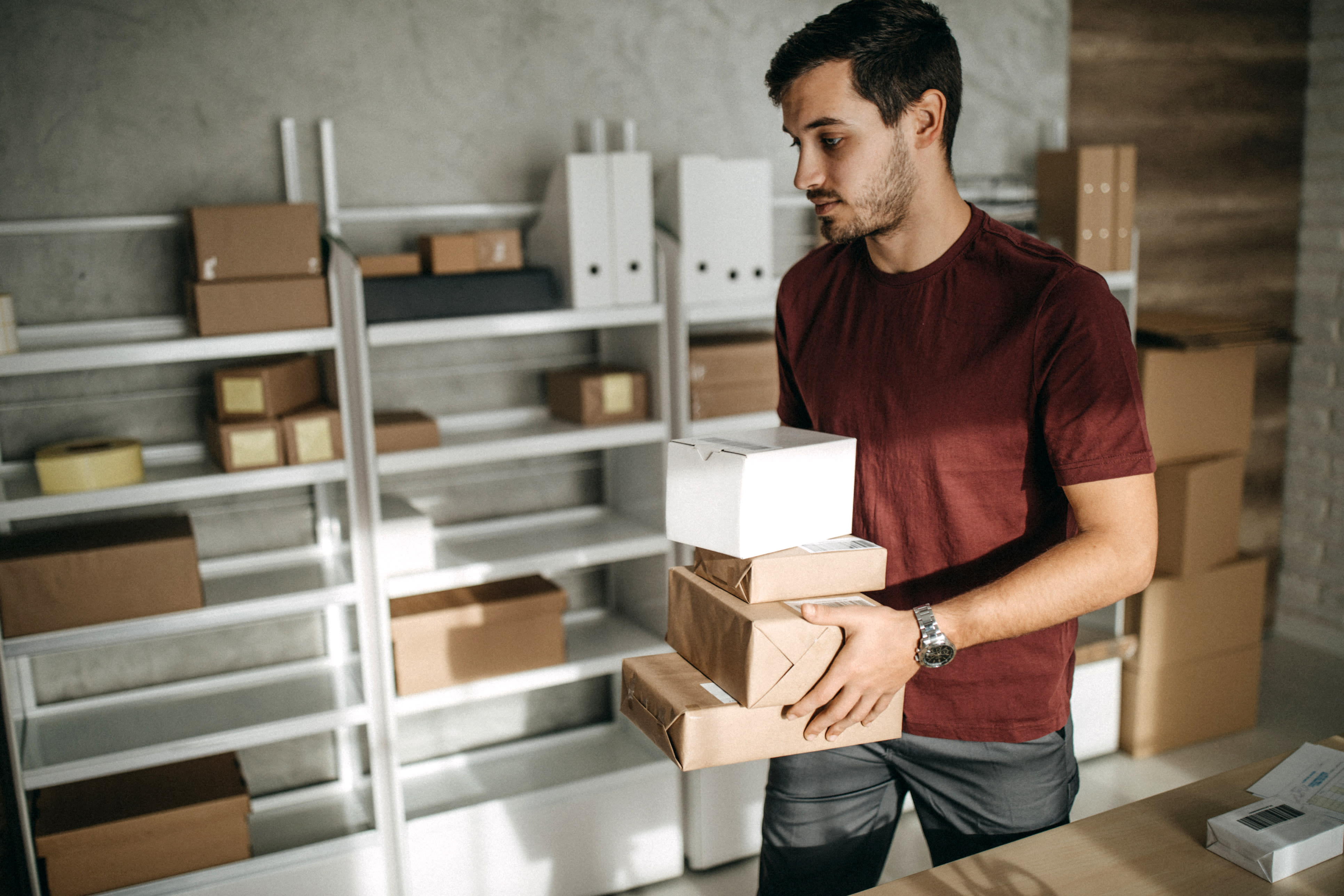 person carrying boxes