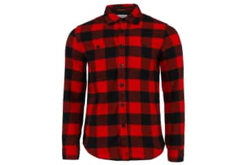 Flower Men's Flannel Plaid Shirt 