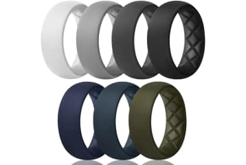 Egnaro Men's Inner Arc Silicone Ring 7-Pack for $3