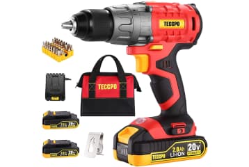 Teccpo 20V Drill Driver Set for $66 