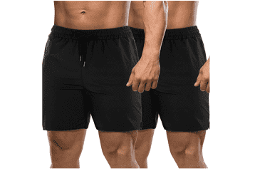 We1Fit Men's 2 Pack 7 Workout Shorts Quick Dry Bodybuilding Gym Short Pants with Pockets 