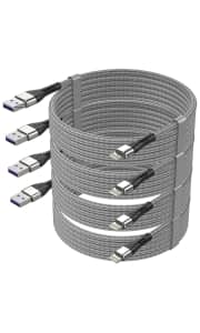 Znslopilcv MFi-Certified 10-Foot Lightning Cable 4-Pack. Apply coupon code "50JJVR6W" for a savings of $6. That makes them only $1.37 each.