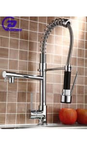 Chrome Swivel Pull-Down Kitchen Faucet. Get this price via coupon code "NEWBRAND15".