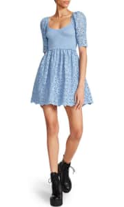 Betsey Johnson Women's Solid Eyelet Dress. Apply coupon code "SAVEBIG" to get it for $57 less than other stores, plus it's just a very good price for a Betsey Johnson dress.