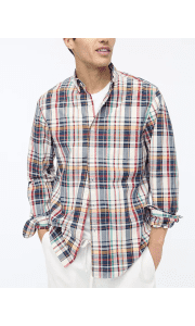J.Crew Men's Plaid Flex Casual Shirt. Coupon code "SALE70" drops this to a total of $61 off list price.
