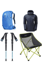 REI Outlet Summer Deals. This has everything you'd need for camping or hikes, with outerwear, shoes, backpack, sunglasses, tents, trekking bottles, insulated bottles, and more.