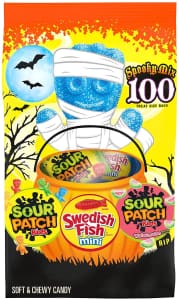 Sour Patch Kids & Mini Swedish Fish Halloween Trick or Treat Candy Bags. Checkout via Subscribe & Save to knock off an extra 50 cents.