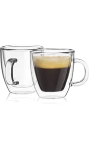 JoyJolt Savor 2-Piece Double-Wall Glass Espresso Mug Set. That's the best price we could find by $14.