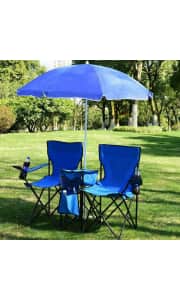 Foldable Camping Double Chair w/ Table & Cooler. That's $25 less than you'd pay for a similar set elsewhere.