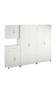Wayfair Basics 4 Piece Garage Storage Cabinet System. That's a very low price for this style of storage system &ndash; you'd pay over $300 more for a similar one at Home Depot.