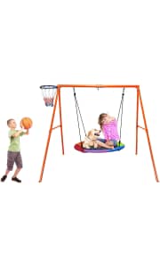 Treeswin Saucer Swing Stand w/ Basketball Hoop. Clip the 40% off on-page coupon and apply code "CNHZTXGK" for a savings of $144.