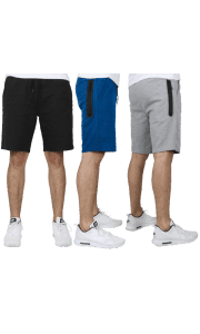 Men's Fleece Shorts w/ Zippered Pocket 3-Pack. That's $9.66 per pair.