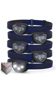 Eveready LED Headlamps 5-Pack. That's just $2.03 and a savings of $14 off list. Add to that the fact that it includes 15 AAA batteries and it's an even greater value. Clip the 50% off coupon on the product page to get this price.