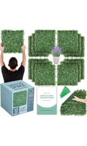 Creative Space Artificial Boxwood Wall Panel 12-Pack. Clip the on-page coupon for a savings of $10, making it $42 off the regular price.