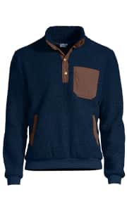 Lands' End Men's Boucle Fleece Pullover. Coupon code "DIVE" takes an extra 60% off for a total savings of $51.