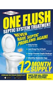 One Flush Septic Tank Treatment Packet 12-Count. Clip the on-page coupon and checkout via Subscribe & Save to drop it to $17.09. That makes for a total savings of $8.