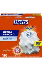 Hefty 13-Gallon Ultra Strong Tall Kitchen Trash Bags 110-Pack. Checkout via Subscribe & Save to get it for $7 less than you'd pay at Home Depot.
