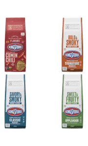 Kingsford Charcoal Briquettes and Wood Pellets. Save on a whole range of fantastic new varieties of Kingsford Charcoal, including Garlic/Onion/Paprika, Basil/Sage/Time, and Cumin/Chili. (You can stick to plain old mesquite, hickory, or original as well.)