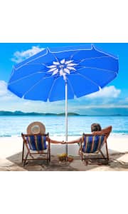 Feflo 7-Foot Portable Beach Umbrella. Similar 7-foot umbrellas are around $50 elsewhere. Clip the on-page coupon to get this price.
