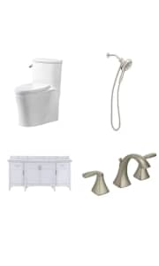 Home Depot Bathroom Sale. Save on vanities, faucets, shower heads, shower doors, and toilets.