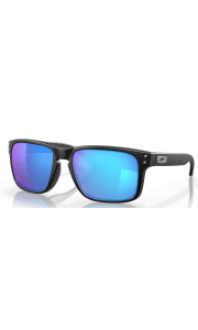 Oakley Prescription Lenses. Save on a variety of Oakley prescription lenses, including the pictured Prizm Sapphire Polarized Lenses pictured in a Holbrooke Matte Black Frame (many colors available).
