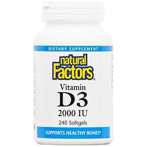 Natural Factors - Vitamin D3 2000 IU, Supports Healthy Bones, 240 Soft Gels for $17 Natural Factors - Vitamin D3 2000 IU, Supports Healthy Bones, 240 Soft Gels for $17