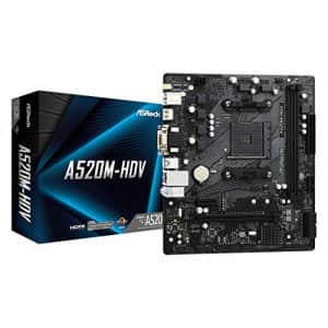 ASRock A520M-HDV Supports 3rd Gen AMD AM4 Ryzen/Future AMD Ryzen Processors(3000 and 4000 Series for $63