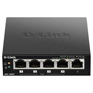 D-Link PoE Switch, 5 Port Ethernet Gigabit Unmanaged Desktop Switch with 4 PoE Ports 60W Budget for $66 D-Link PoE Switch, 5 Port Ethernet Gigabit Unmanaged Desktop Switch with 4 PoE Ports 60W Budget for $66