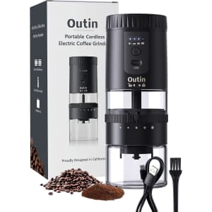 Outin Portable Cordless Electric Burr Coffee Grinder for $50 Outin Portable Cordless Electric Burr Coffee Grinder for $50
