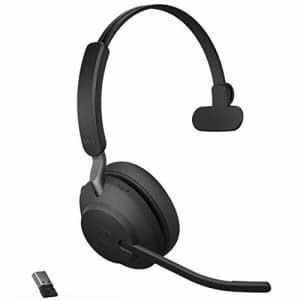 Jabra Evolve2 65 MS Wireless Headset with Link380a, Mono, Black Wireless Bluetooth Headset for for $203