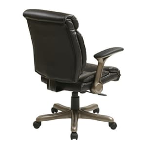 Office Star Bonded Leather Seat and Back with 2-Tone Stitching, Padded Flip Arms Executives Chair for $184
