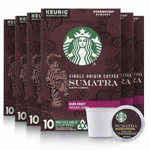 Starbucks Sumatra Keurig Pods, Dark Roast Coffee ,10 Count (Pack of 6) for $35