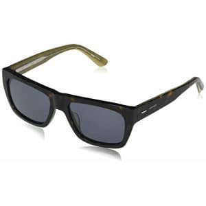 Calvin Klein Men's CK20539S Rectangular Sunglasses, Dark Tortoise/Solid Blue, 56-18-145 for $47