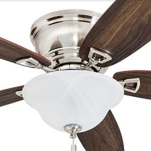 Honeywell 50519-01 Quick-2-Hang Hugger Ceiling Fan, 52 Dimmable LED White Swirled Marble Fixture, for $99