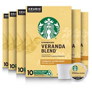 Starbucks Blonde Roast K-Cup Coffee Pods Veranda Blend for Keurig Brewers 6 boxes (60 pods total) for $48