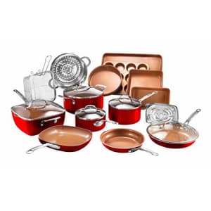 Gotham Steel Cookware + Bakeware Set with Nonstick Durable Ceramic Copper Coating Includes for $230 Gotham Steel Cookware + Bakeware Set with Nonstick Durable Ceramic Copper Coating Includes for $230