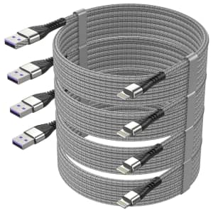 Znslopilcv MFi-Certified 10-Foot Lightning Cable 4-Pack for $4