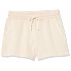 Amazon Brand - Goodthreads Women's Heritage Fleece Drawstring Shorts, Cream Tan, XX-Large for $25
