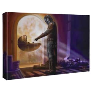 Thomas Kinkade Studios Star Wars: The Mandalorian 10" x 14" Wrapped Canvas Wall Art for $50 Thomas Kinkade Studios Star Wars: The Mandalorian 10" x 14" Wrapped Canvas Wall Art for $50
