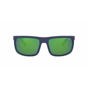 A|X Armani Exchange Men's AX4084S Rectangular Sunglasses, Matte Bluette/Light Green Mirror Green, for $98 A|X Armani Exchange Men's AX4084S Rectangular Sunglasses, Matte Bluette/Light Green Mirror Green, for $98