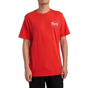 RVCA Men's Premium Stitch Short Sleeve Graphic Tee Shirt, Mudflap/Warm Red, Small for $20