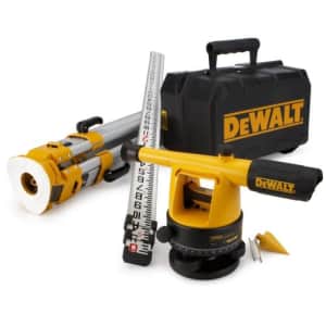 DEWALT Transit Level, Surveying Tool with Tripod and Rod, 20X Magnification (DW090PK) for $219