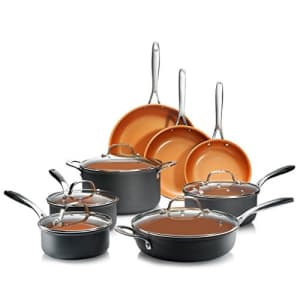 Gotham Steel Pro Hard Anodized Pots and Pans 13 Piece Premium Cookware Set with Ultimate Nonstick for $149 Gotham Steel Pro Hard Anodized Pots and Pans 13 Piece Premium Cookware Set with Ultimate Nonstick for $149