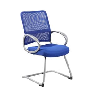 Boss Office Products Mesh Back Guest Chair with Pewter Finish in Blue for $107 Boss Office Products Mesh Back Guest Chair with Pewter Finish in Blue for $107