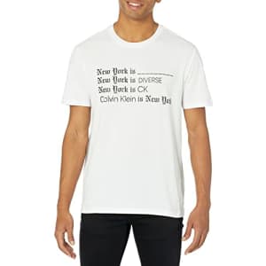 Calvin Klein Men's CK NY Logo Crewneck T-Shirt, Brilliant White, Small for $24