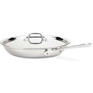 All-Clad D3 Stainless Cookware 12" Fry Pan with Lid for $100