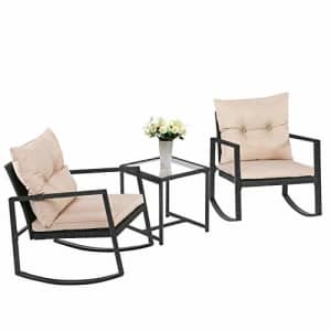 FDW Wicker Patio Furniture Sets Outdoor Bistro Set Rocking Chair 3 Piece Patio Set Rattan Chair for $105 FDW Wicker Patio Furniture Sets Outdoor Bistro Set Rocking Chair 3 Piece Patio Set Rattan Chair for $105