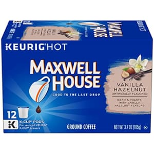 Maxwell House Vanilla Hazelnut Medium Roast K-Cup Coffee Pods (72 Pods, 6 Packs of 12) for $73