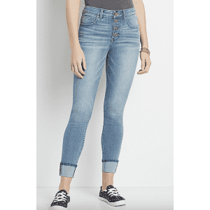 Maurices Women's Everflex High Rise Cuffed Skinny Jeans for $14 Maurices Women's Everflex High Rise Cuffed Skinny Jeans for $14